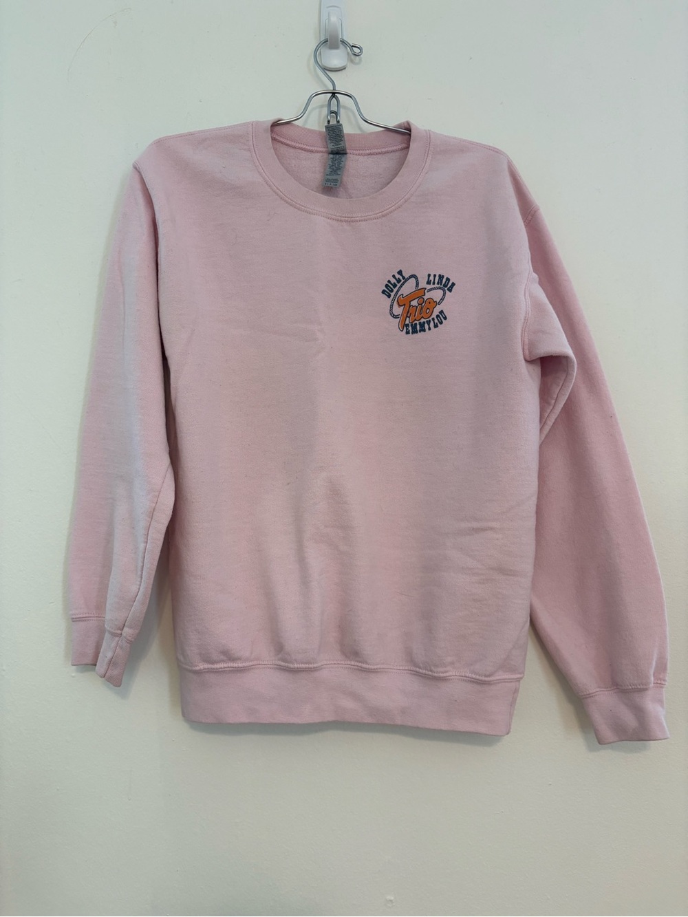 Light Pink Crewneck Sweatshirt with Trio Print